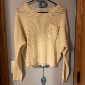 Cream Drop Shoulder Sweater